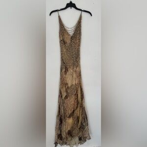 Terani Couture Gold and Brown beaded gown